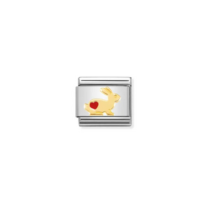 Nomination Composable Classic Link, Gold, Rabbit with Red Heart - Product Code - 030272 46