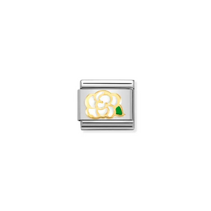 Nomination Composable Classic Link, White Camelia in Gold - Product Code - 030272 79
