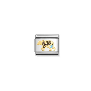 Nomination Composable Classic Link, Gold Mum Bear, Light Blue - Product Code - 030272 82