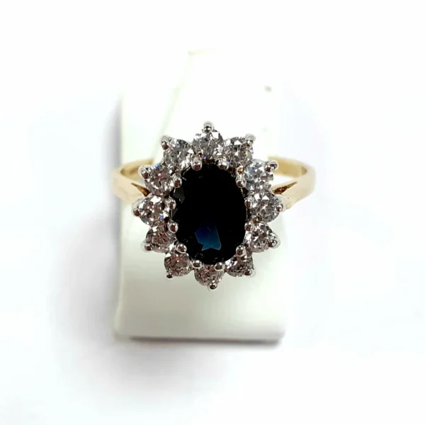9ct Yellow Gold Hallmarked Ladies Cubic Zirconia Ring - Product Code - F314