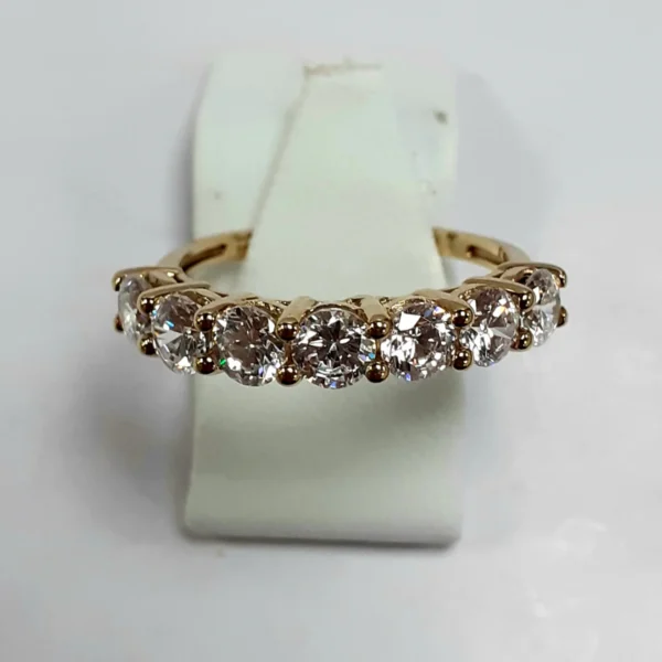 9ct Yellow Gold Hallmarked Ladies Cubic Zirconia Ring - Product Code - VX915