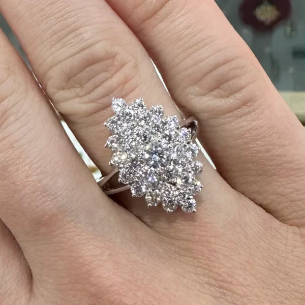 9ct White Gold Cubic Zirconia Designer Ring - Product Code - F303