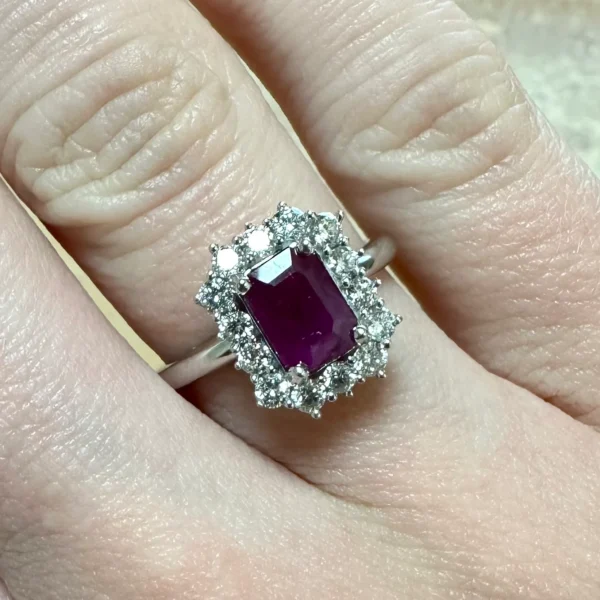 1.10ct Ruby & Diamond White Gold Ring - Product Code - G816
