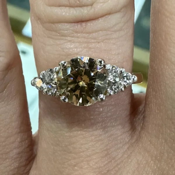 Yellow & White Stone Set Ring - Product Code - H224 - Image 2