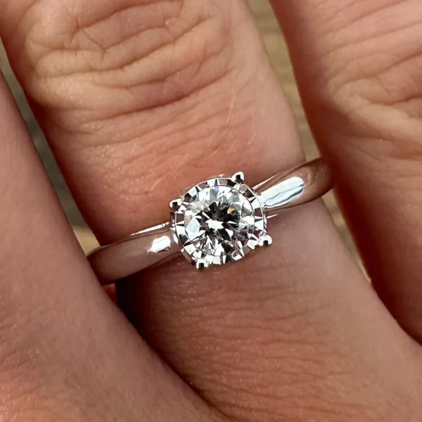 Diamond White Gold Solitaire Ring - Product Code - G866
