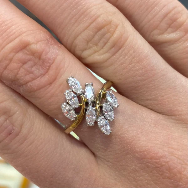 Designer Stone Set Yellow Gold Ring - H115 Regular price