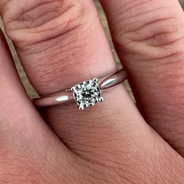 Diamond White Gold Solitaire Ring - Product Code - G867