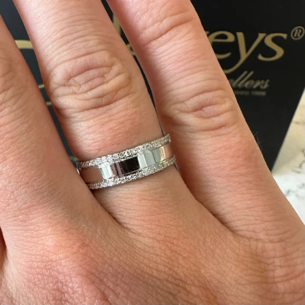White Gold Diamond Designer Band - Product Code - G890